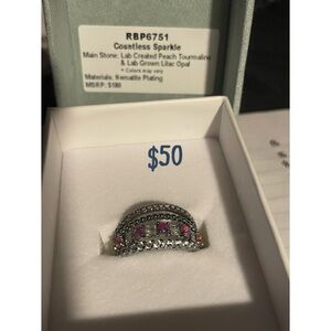 Countless Sparkle Silver and Pink Ring